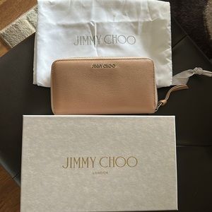 Jimmy Choo Pippa soft grained goat leather, ballet pink wallet
